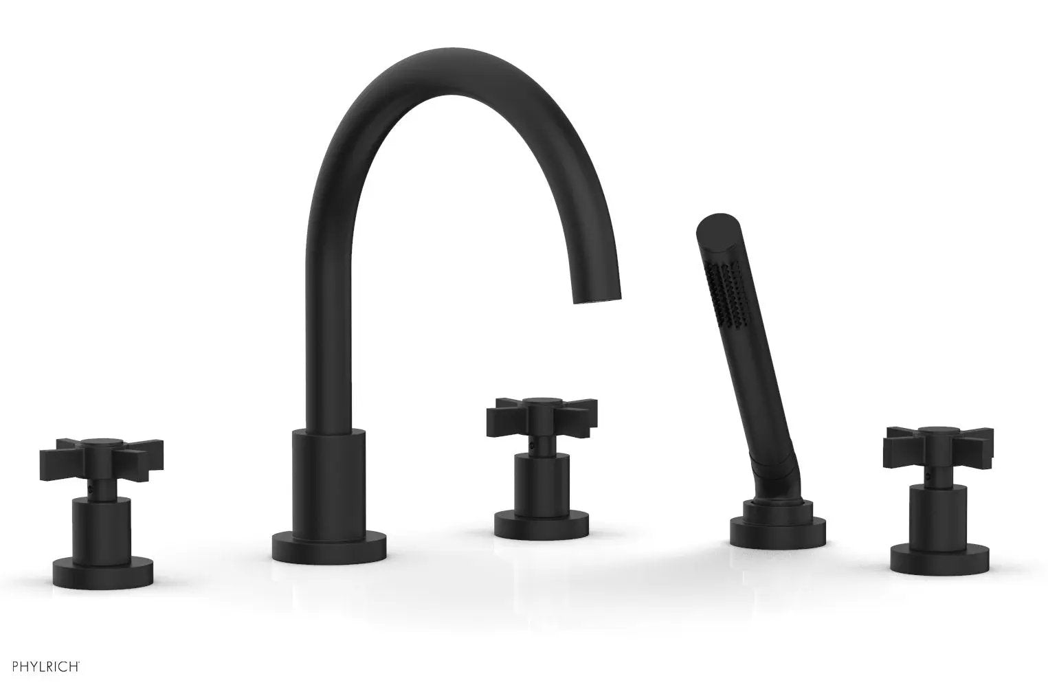 Phylrich BASIC Deck Tub Set with Hand Shower - Blade Cross Handles by Phylrich