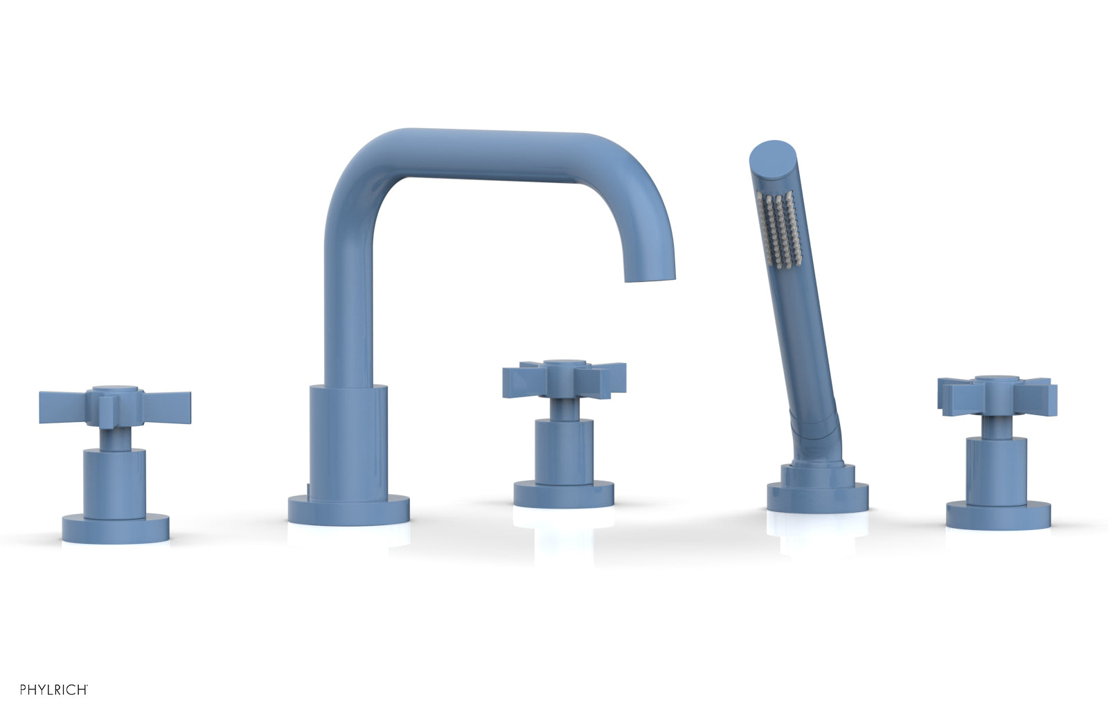 Phylrich BASIC Deck Tub Set with Hand Shower - Blade Cross Handles