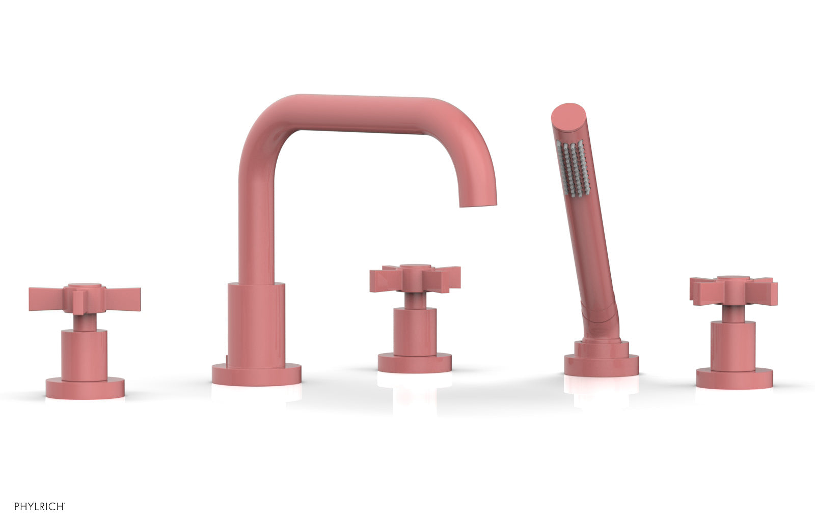 Phylrich BASIC Deck Tub Set with Hand Shower - Blade Cross Handles