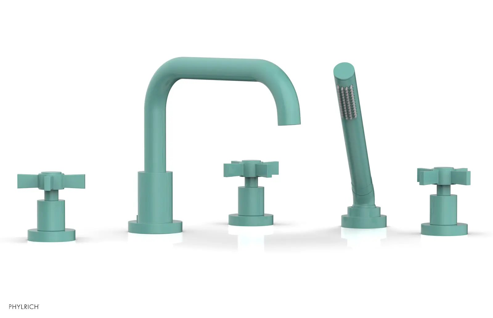 Phylrich BASIC Deck Tub Set with Hand Shower - Blade Cross Handles by Phylrich