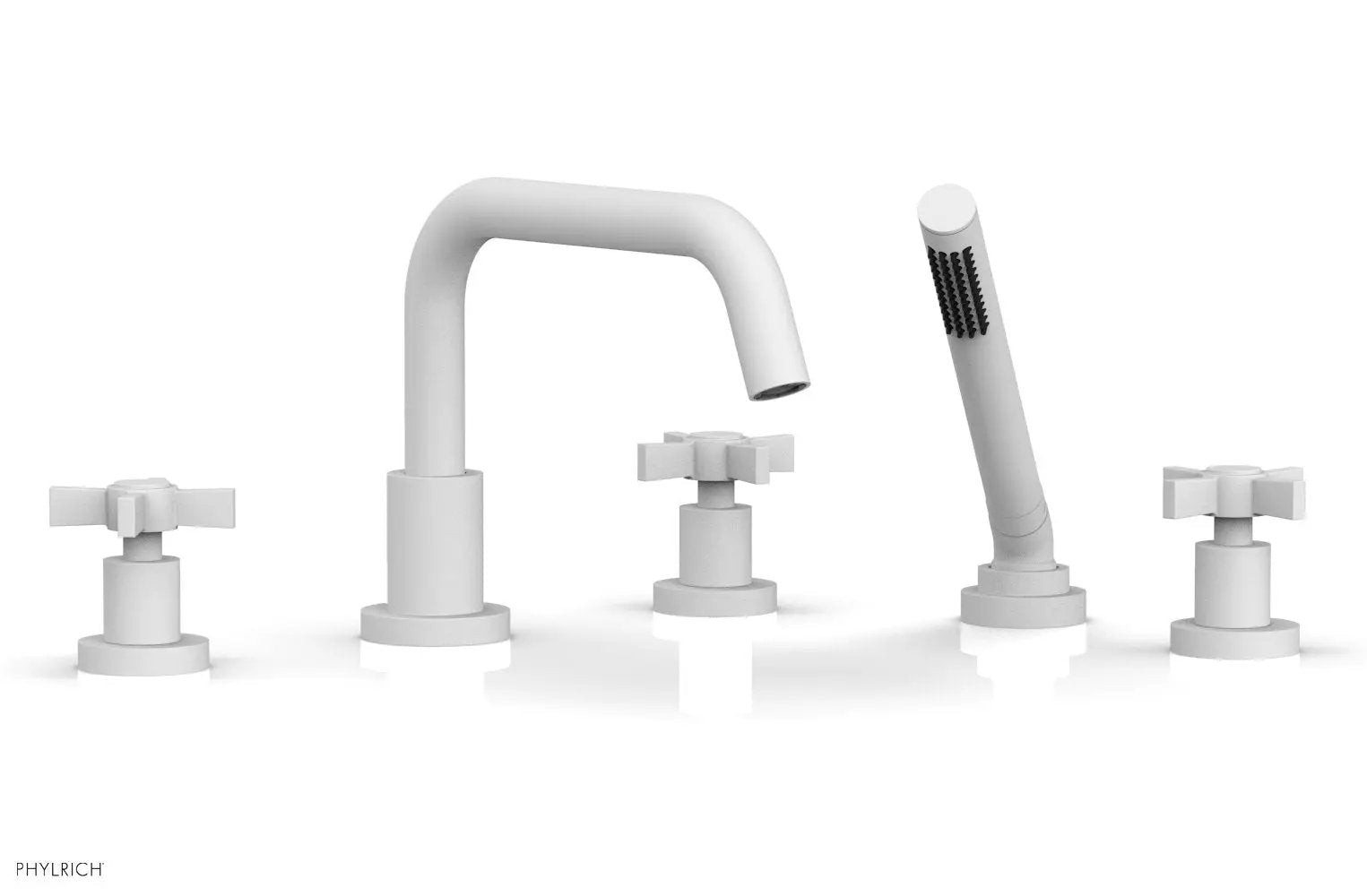 Phylrich BASIC Deck Tub Set with Hand Shower - Blade Cross Handles by Phylrich