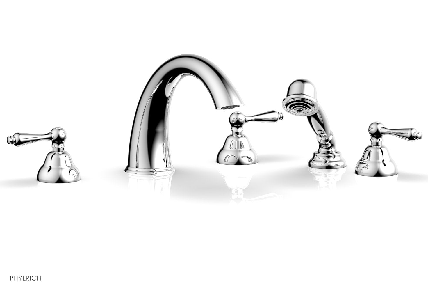 polished chrome deck tub set