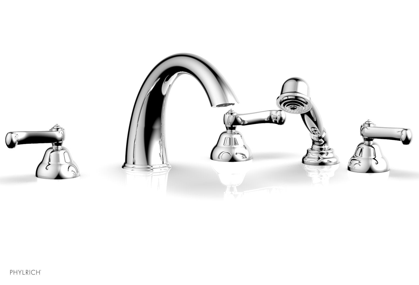 polished chrome deck tub set