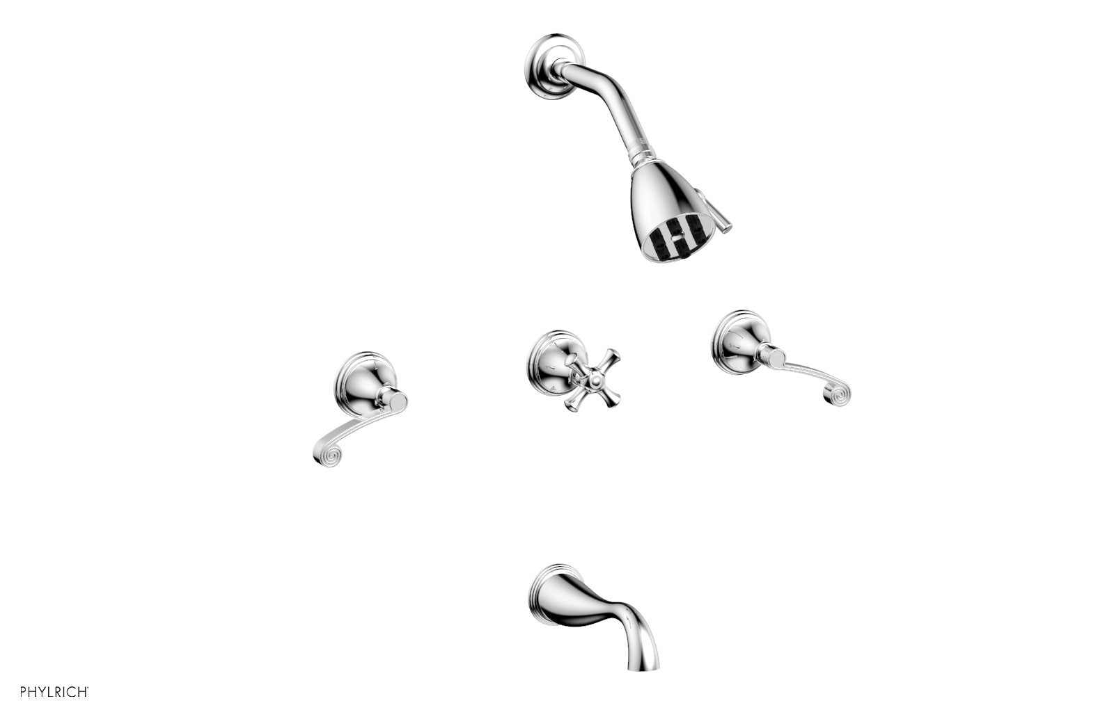 polished chrome shower set