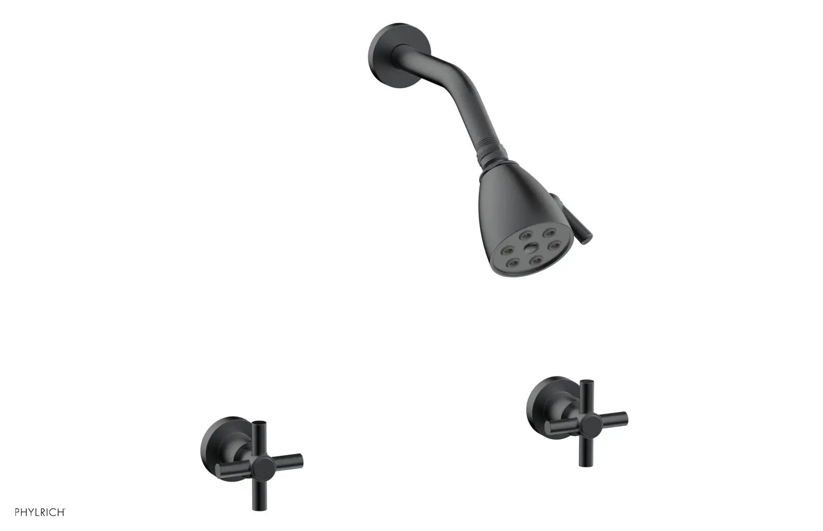 Phylrich BASIC Two Handle Shower Set - Tubular Cross Handles by Phylrich