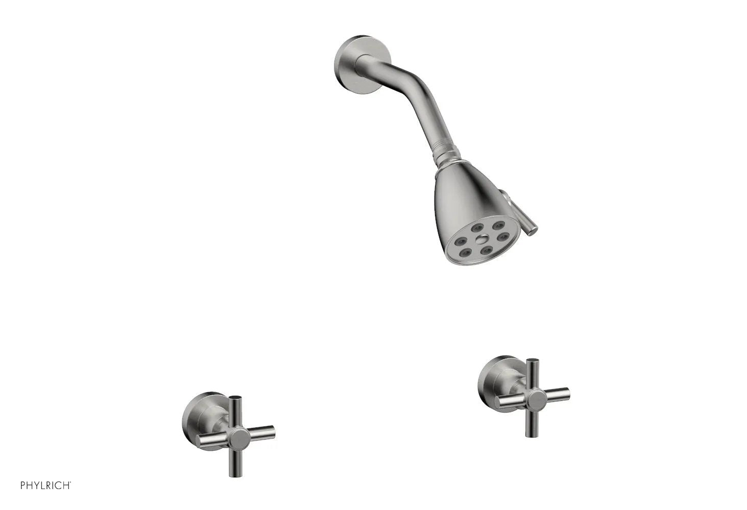 Phylrich BASIC Two Handle Shower Set - Tubular Cross Handles by Phylrich