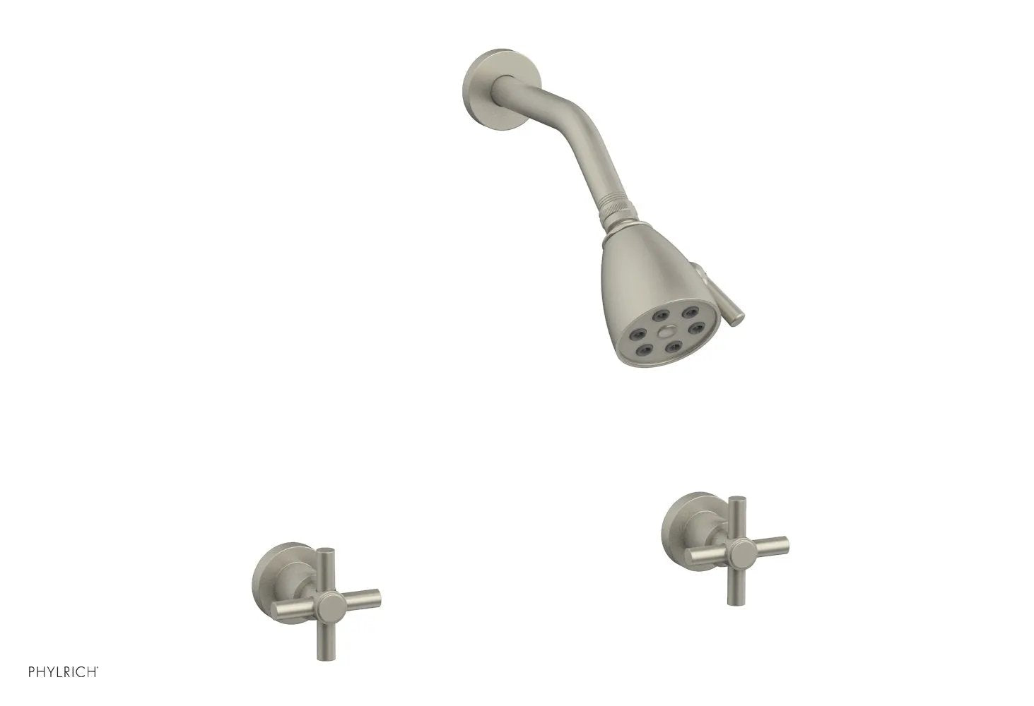 Phylrich BASIC Two Handle Shower Set - Tubular Cross Handles by Phylrich