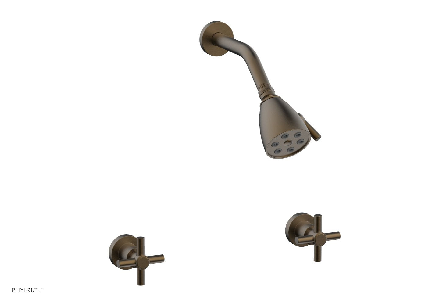 Phylrich BASIC Two Handle Shower Set - Tubular Cross Handles