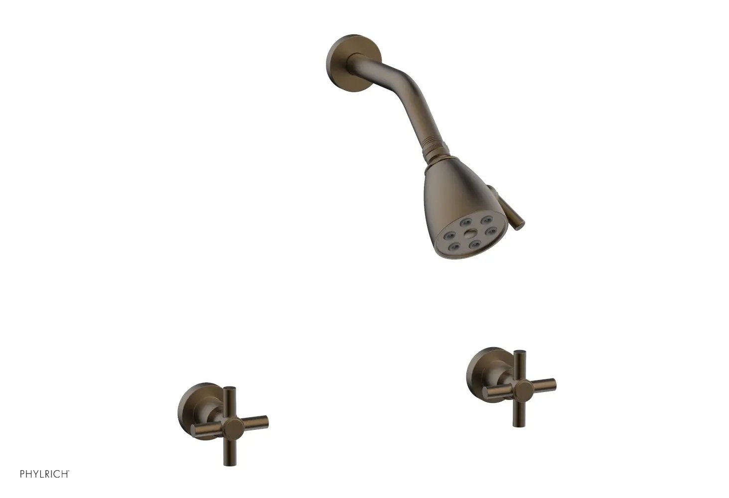 Phylrich BASIC Two Handle Shower Set - Tubular Cross Handles by Phylrich