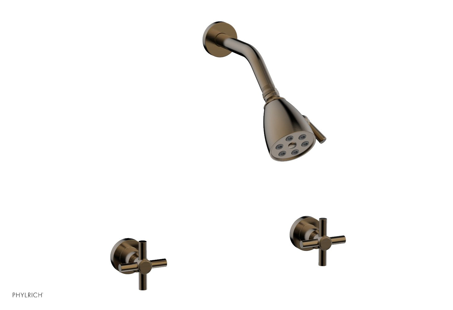 Phylrich BASIC Two Handle Shower Set - Tubular Cross Handles