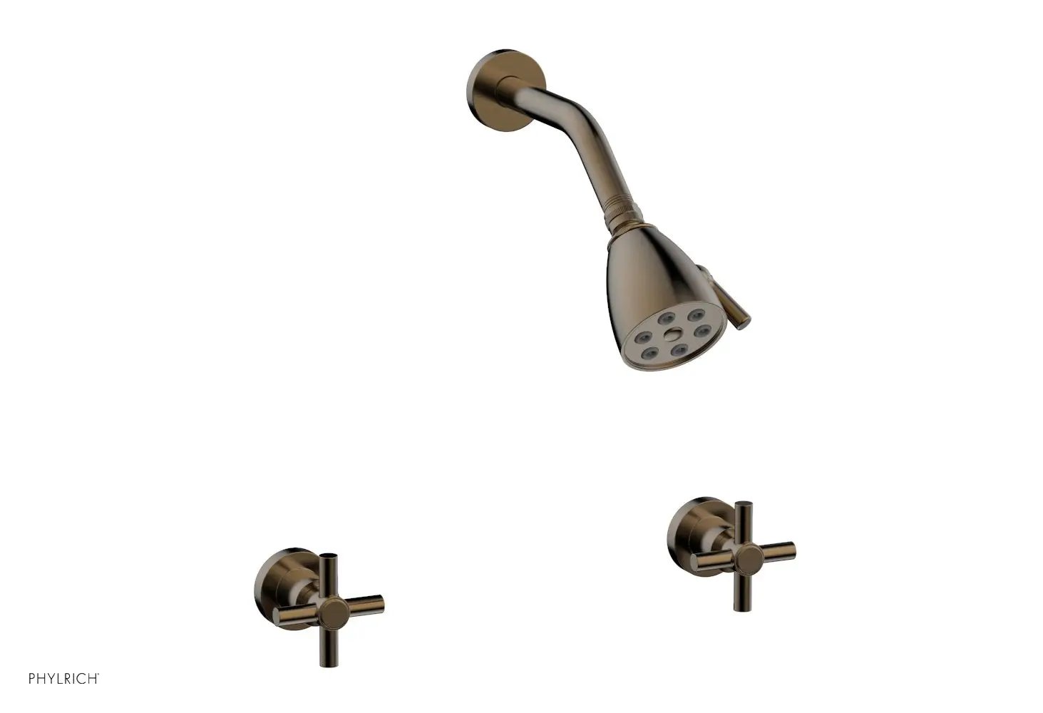 Phylrich BASIC Two Handle Shower Set - Tubular Cross Handles by Phylrich