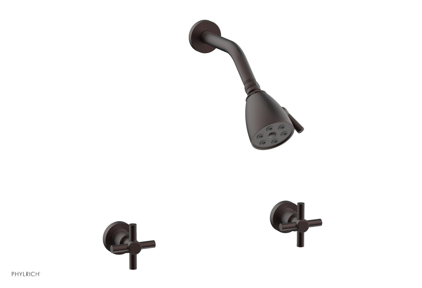Phylrich BASIC Two Handle Shower Set - Tubular Cross Handles