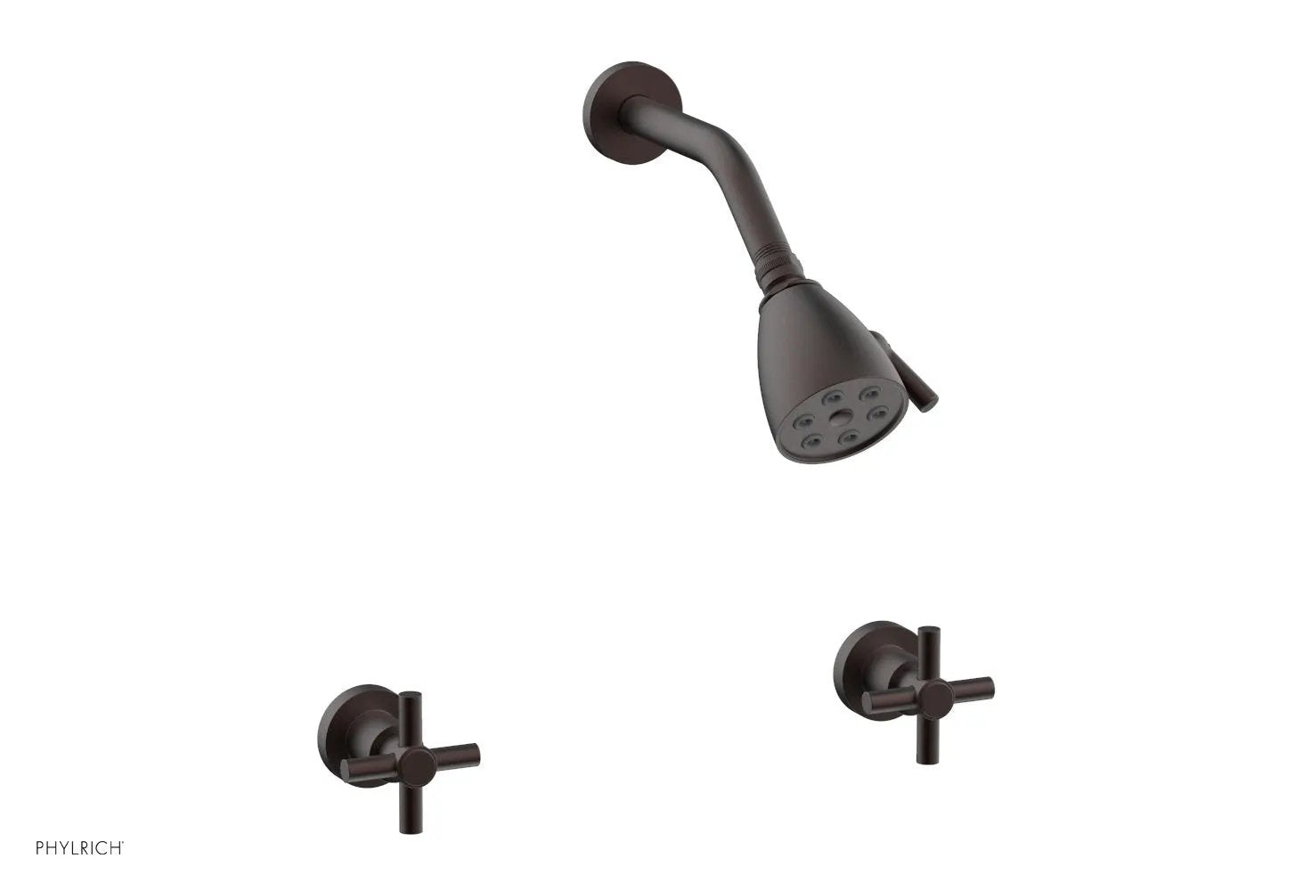 Phylrich BASIC Two Handle Shower Set - Tubular Cross Handles by Phylrich