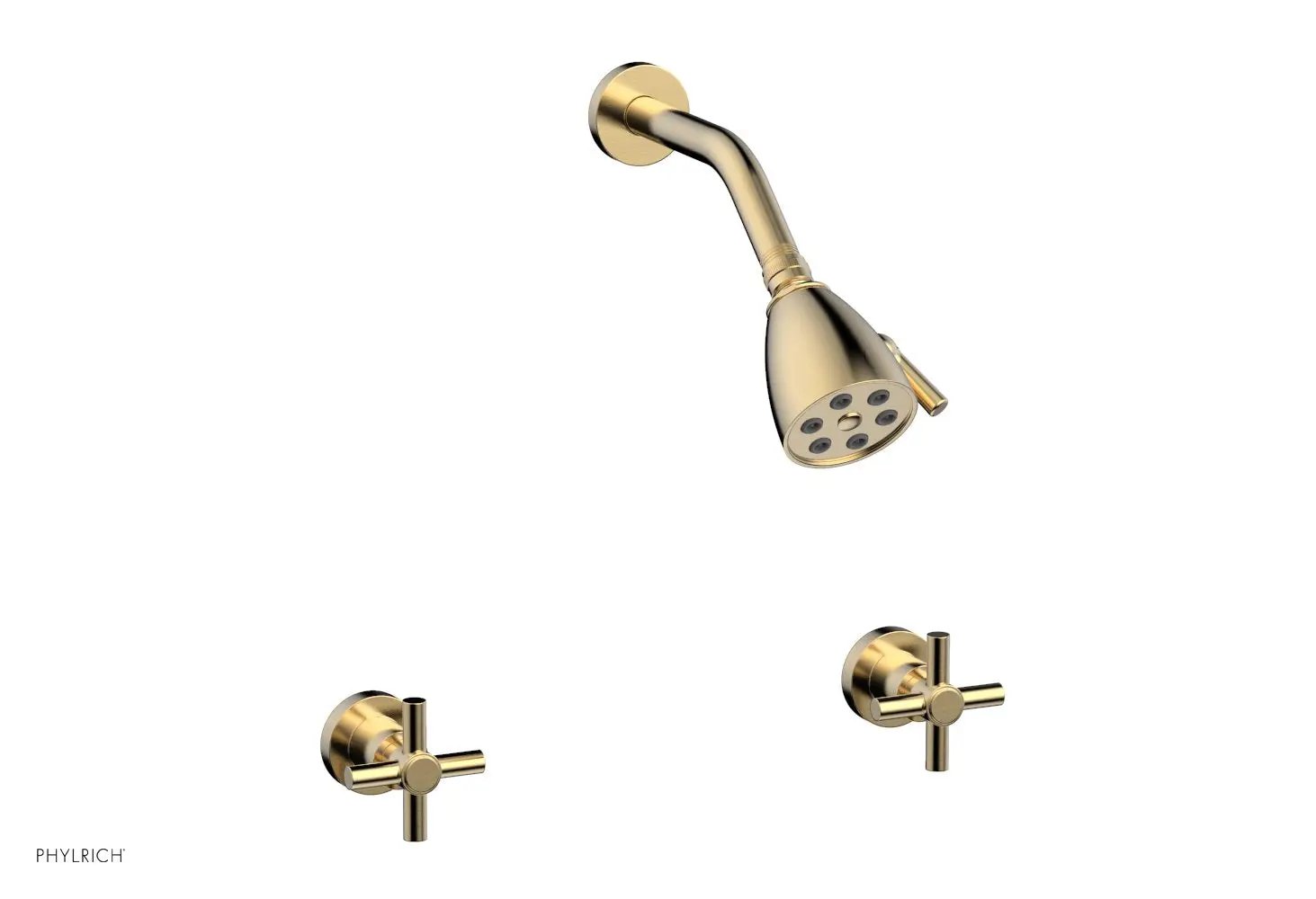 Phylrich BASIC Two Handle Shower Set - Tubular Cross Handles by Phylrich