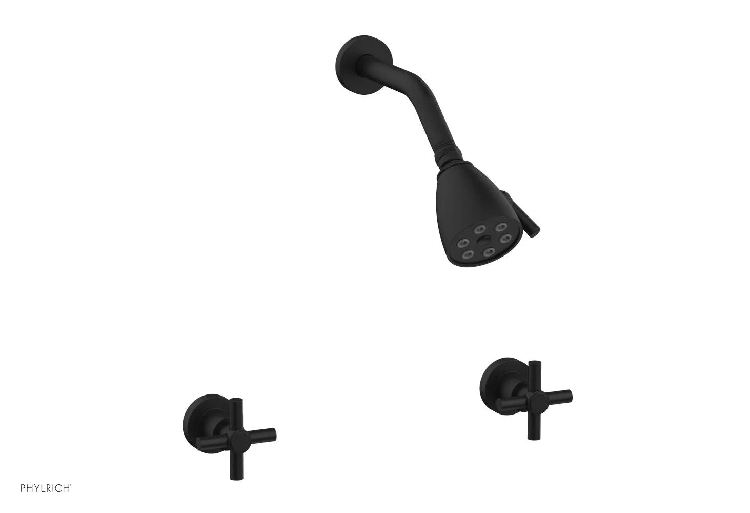Phylrich BASIC Two Handle Shower Set - Tubular Cross Handles by Phylrich