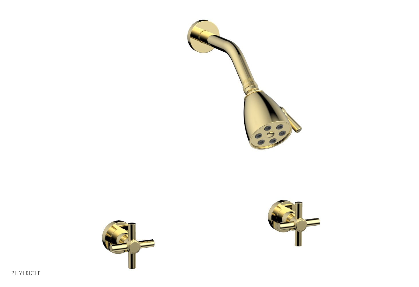 Phylrich BASIC Two Handle Shower Set - Tubular Cross Handles