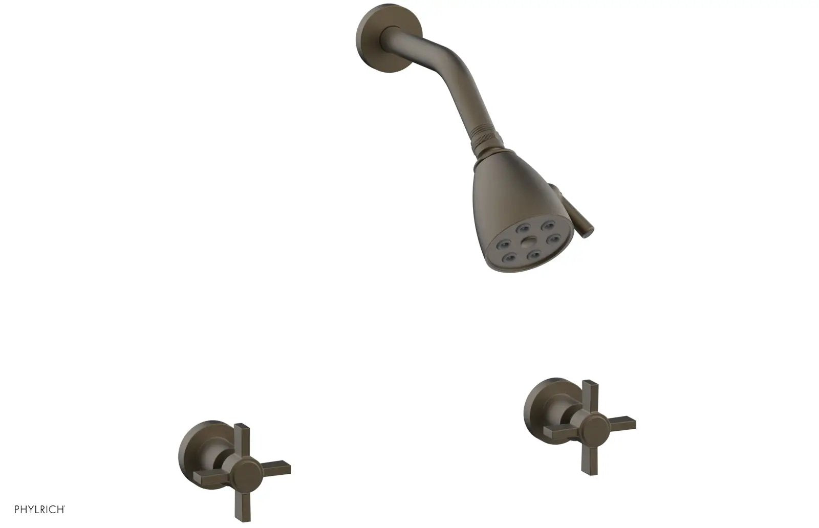 Phylrich BASIC Two Handle Shower Set - Blade Cross Handles by Phylrich