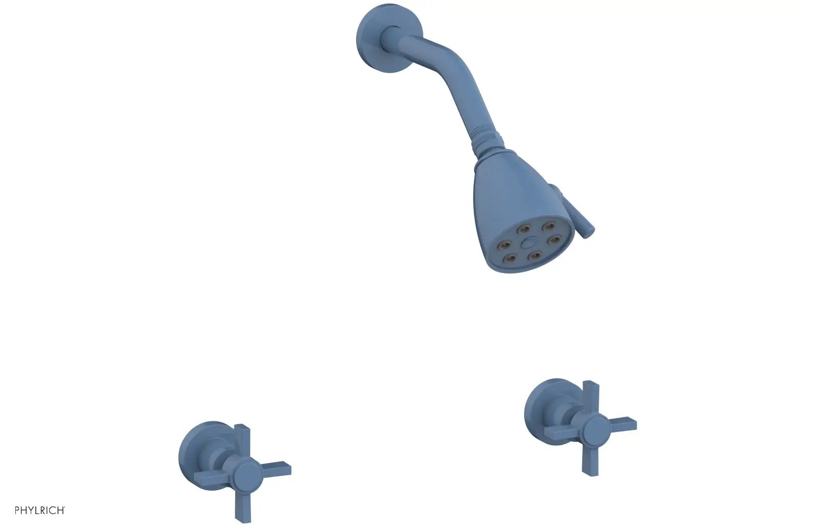 Phylrich BASIC Two Handle Shower Set - Blade Cross Handles by Phylrich