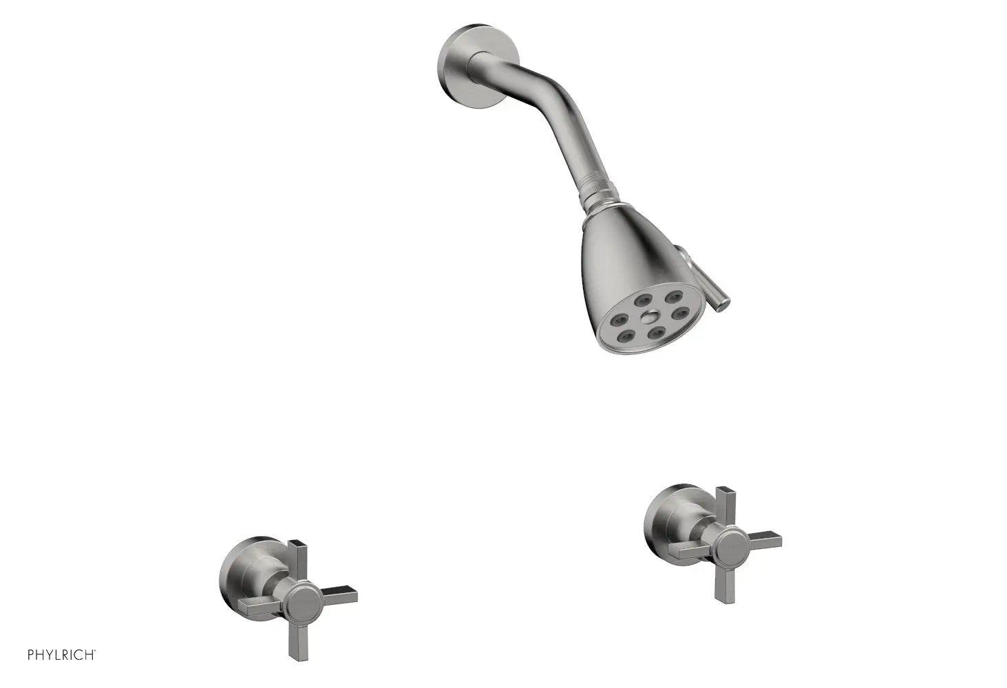 Phylrich BASIC Two Handle Shower Set - Blade Cross Handles by Phylrich