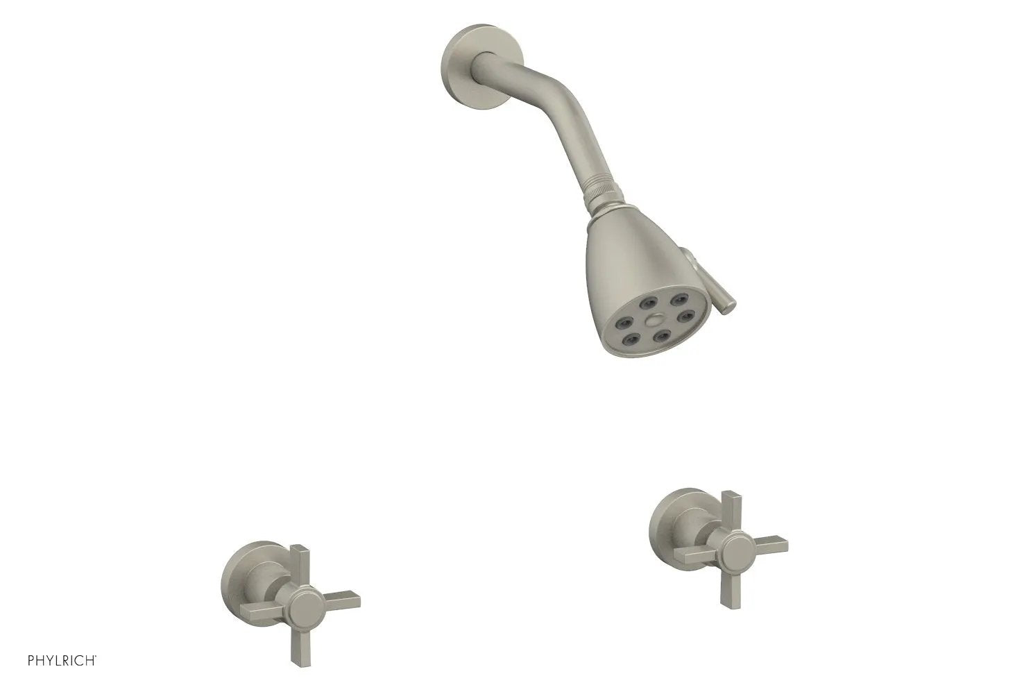 Phylrich BASIC Two Handle Shower Set - Blade Cross Handles by Phylrich