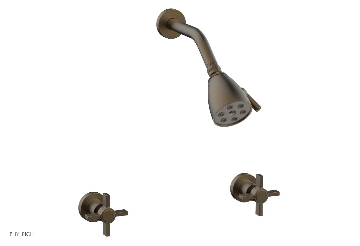 Phylrich BASIC Two Handle Shower Set - Blade Cross Handles by Phylrich