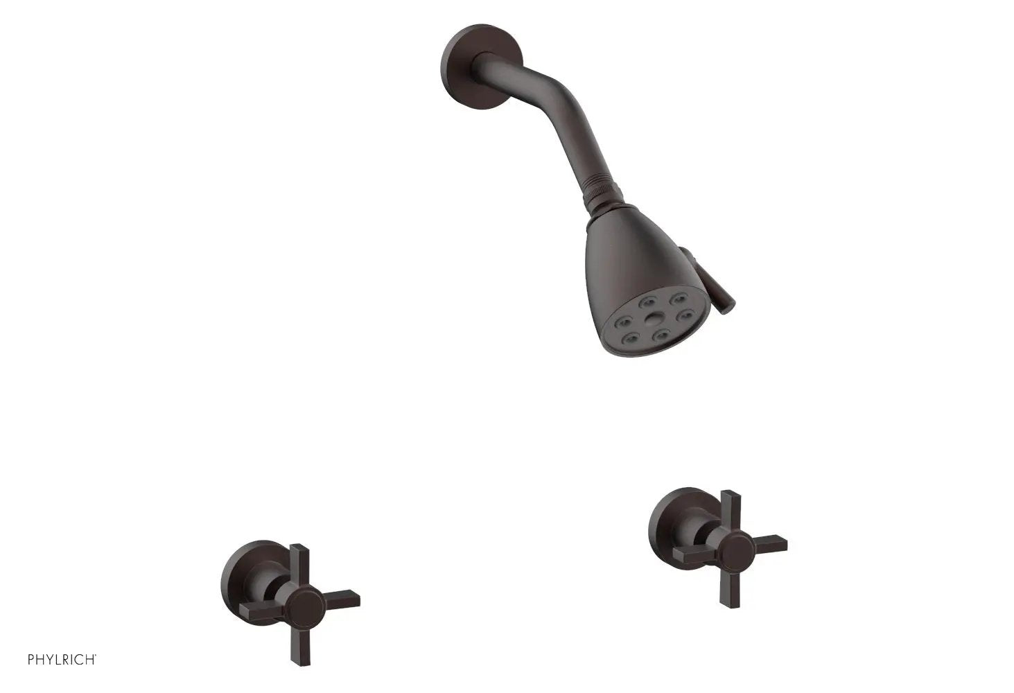 Phylrich BASIC Two Handle Shower Set - Blade Cross Handles by Phylrich
