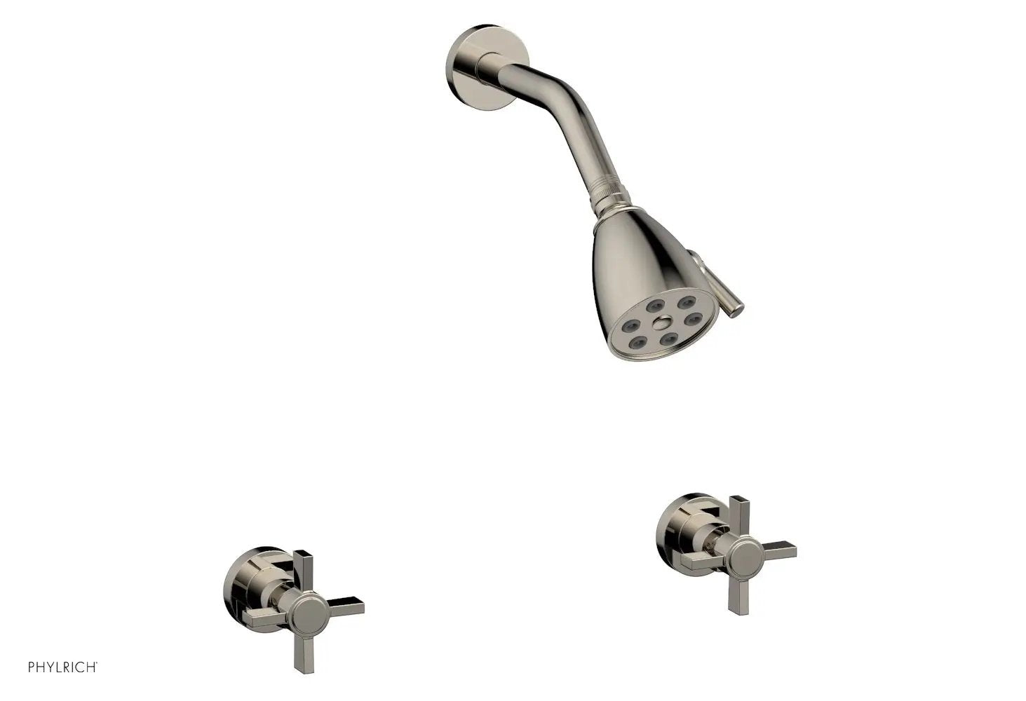 Phylrich BASIC Two Handle Shower Set - Blade Cross Handles by Phylrich