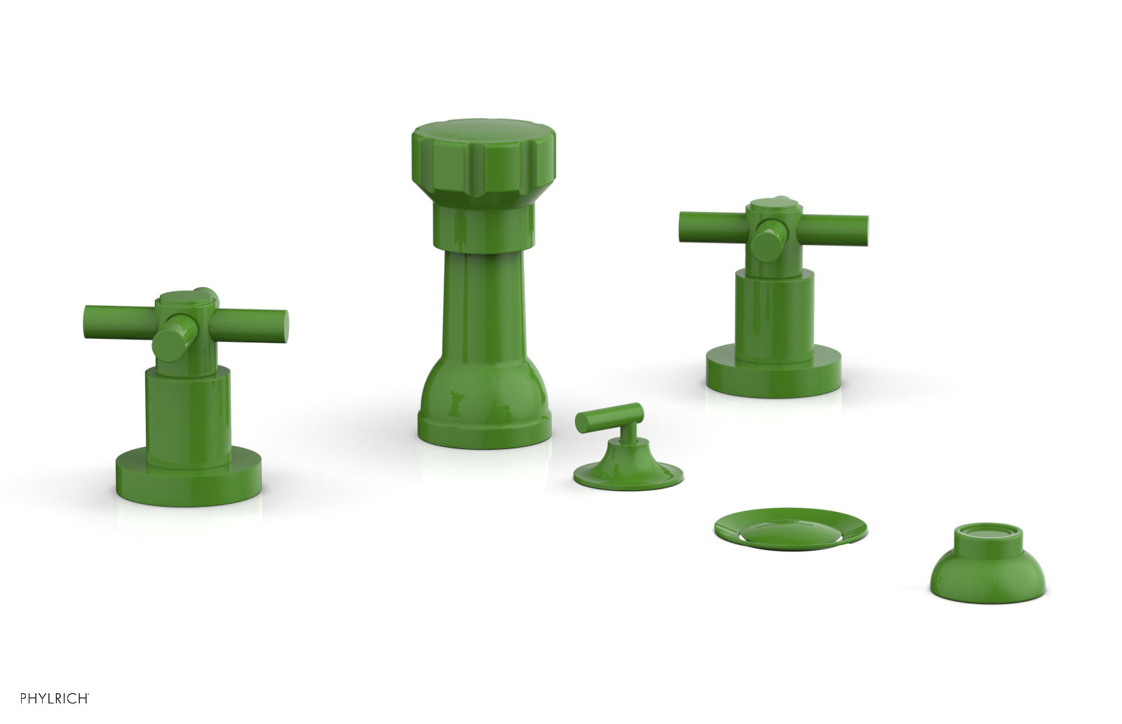 Phylrich BASIC Four Hole Bidet Set - Tubular Cross Handles