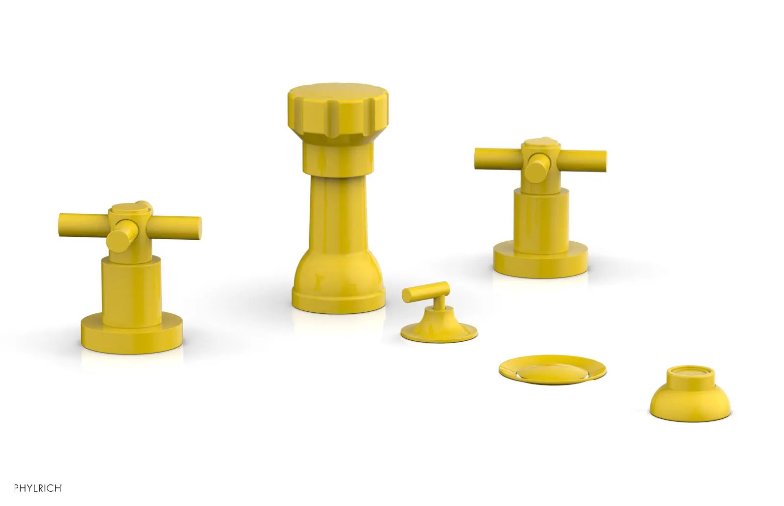 Phylrich BASIC Four Hole Bidet Set - Tubular Cross Handles by Phylrich