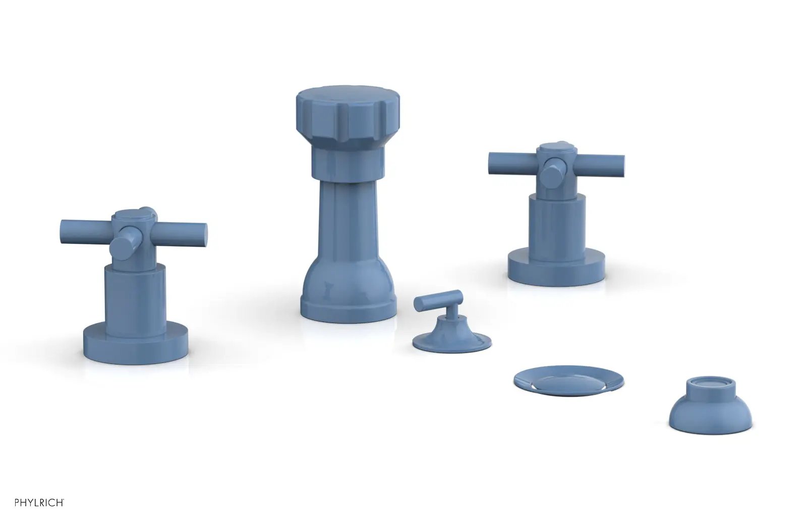 Phylrich BASIC Four Hole Bidet Set - Tubular Cross Handles by Phylrich