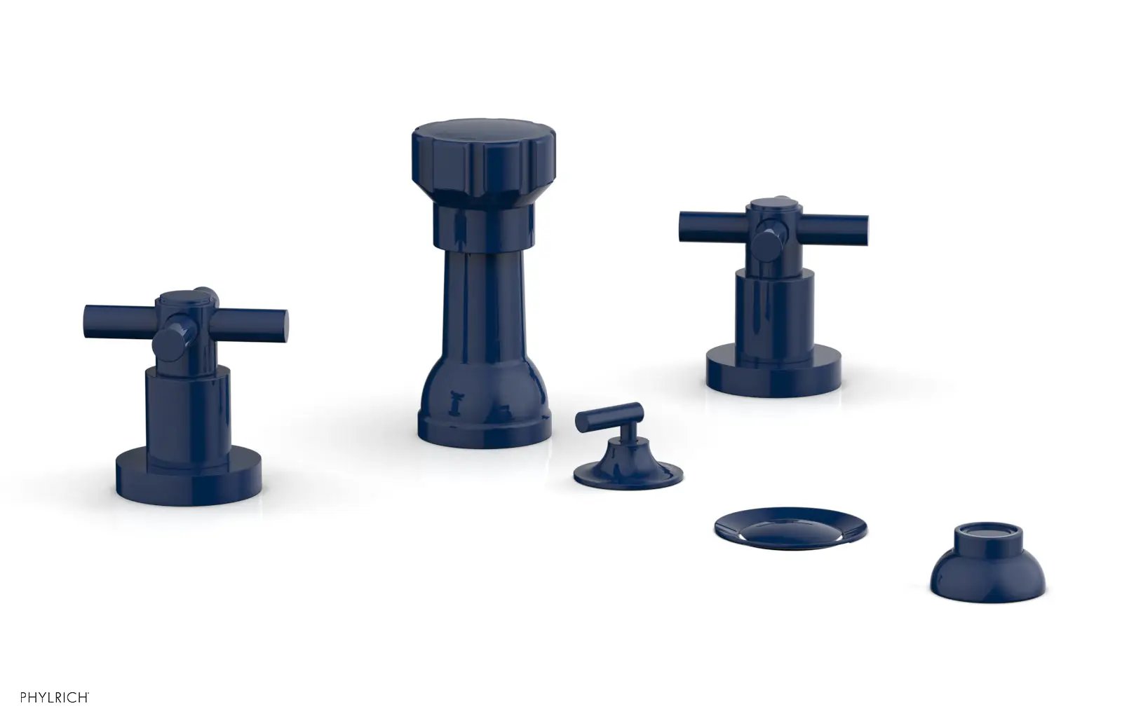 Phylrich BASIC Four Hole Bidet Set - Tubular Cross Handles by Phylrich
