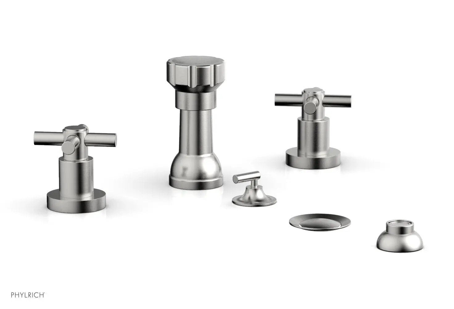 Phylrich BASIC Four Hole Bidet Set - Tubular Cross Handles by Phylrich