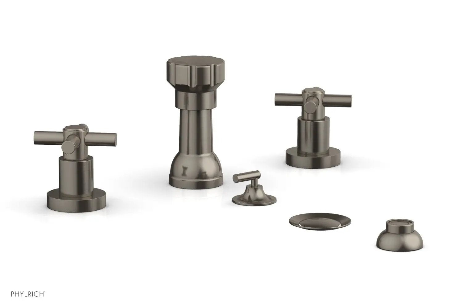 Phylrich BASIC Four Hole Bidet Set - Tubular Cross Handles by Phylrich