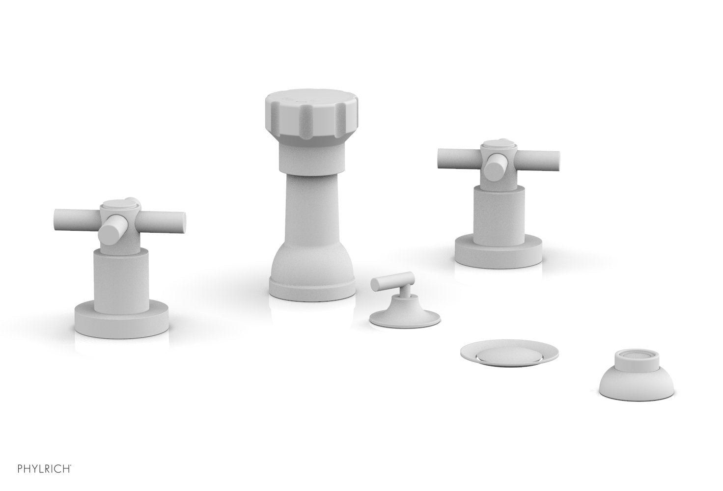 Phylrich BASIC Four Hole Bidet Set - Tubular Cross Handles