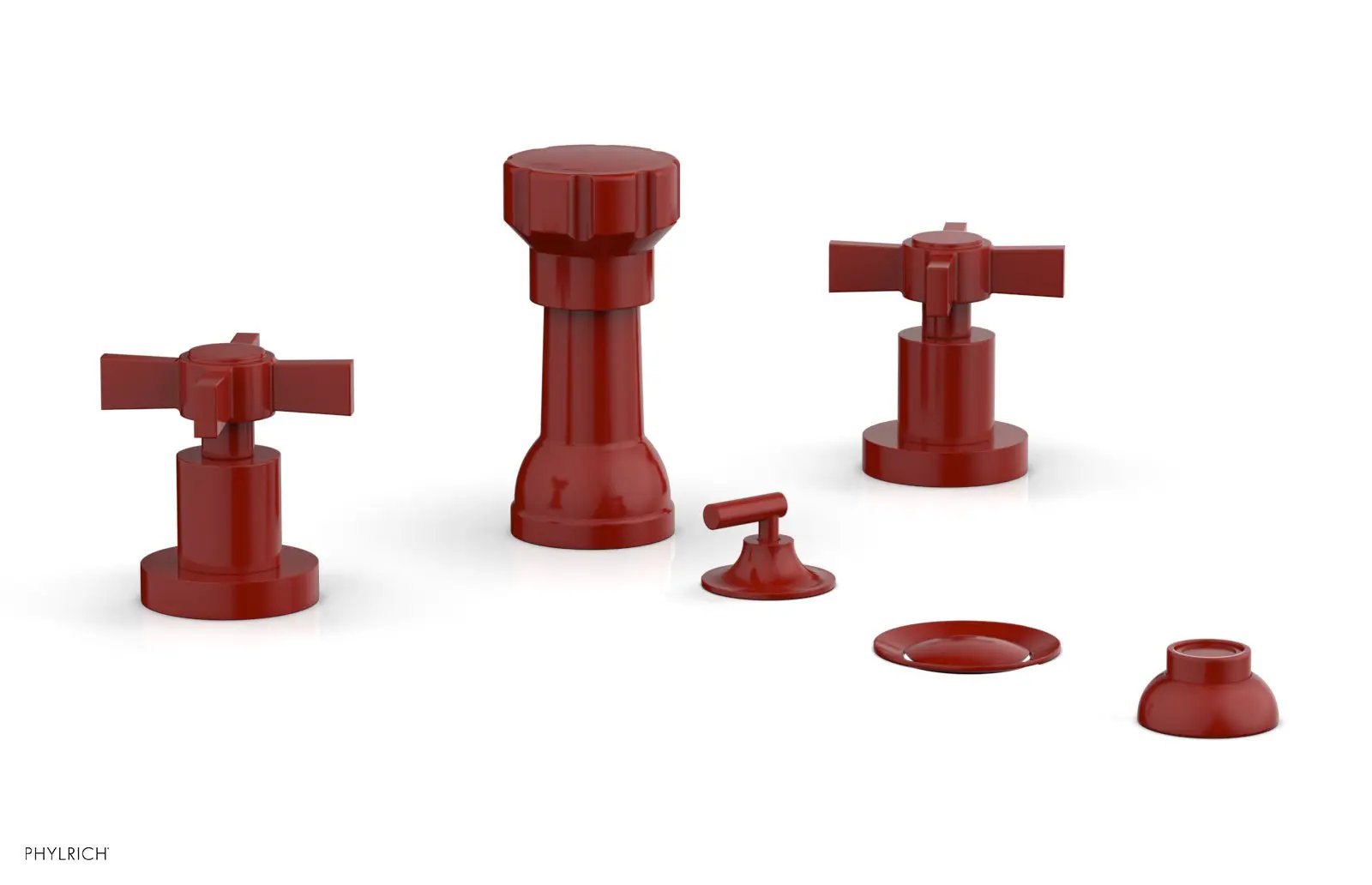 Phylrich BASIC Four Hole Bidet Set - Blade Cross Handles by Phylrich