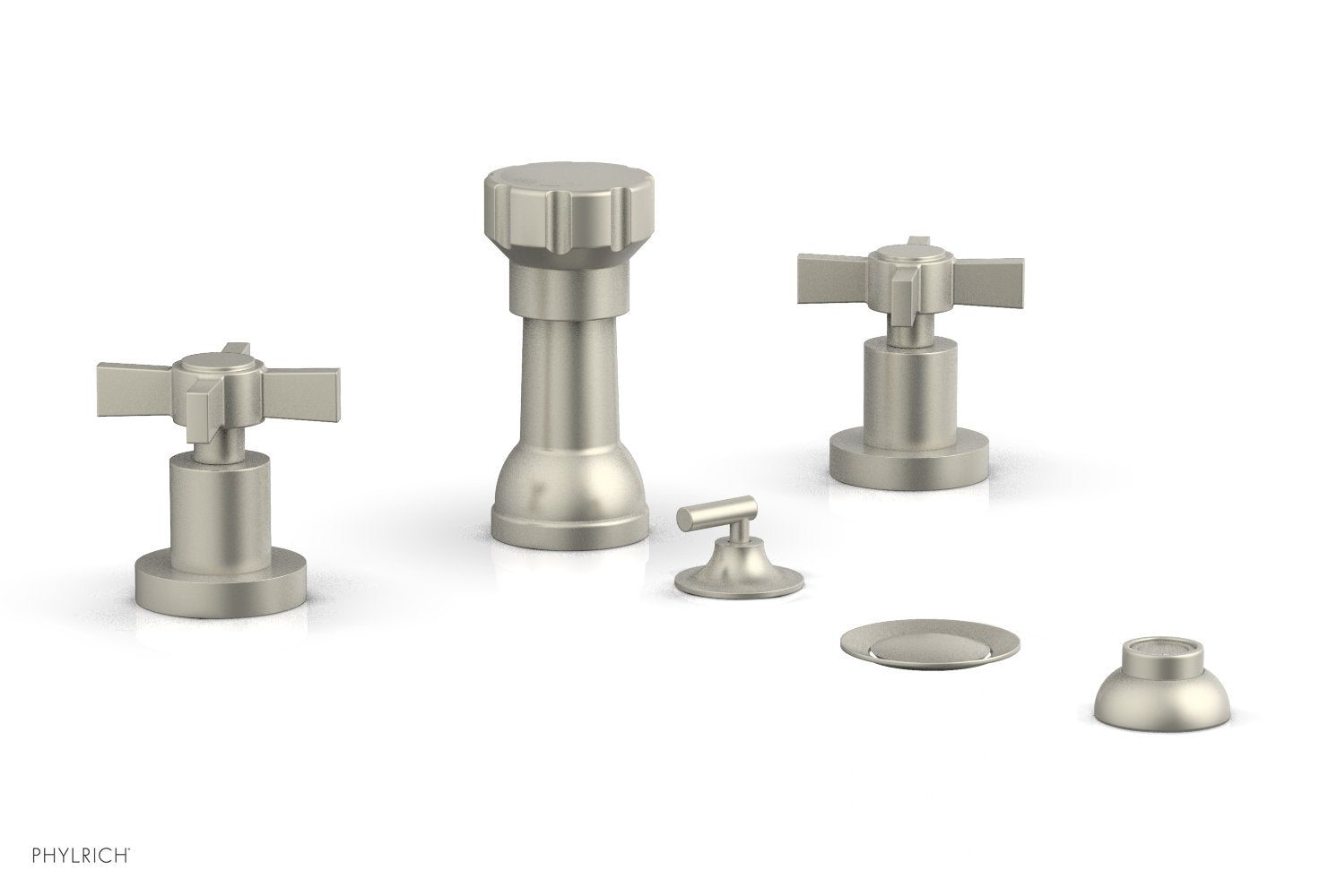 Phylrich BASIC Four Hole Bidet Set - Blade Cross Handles
