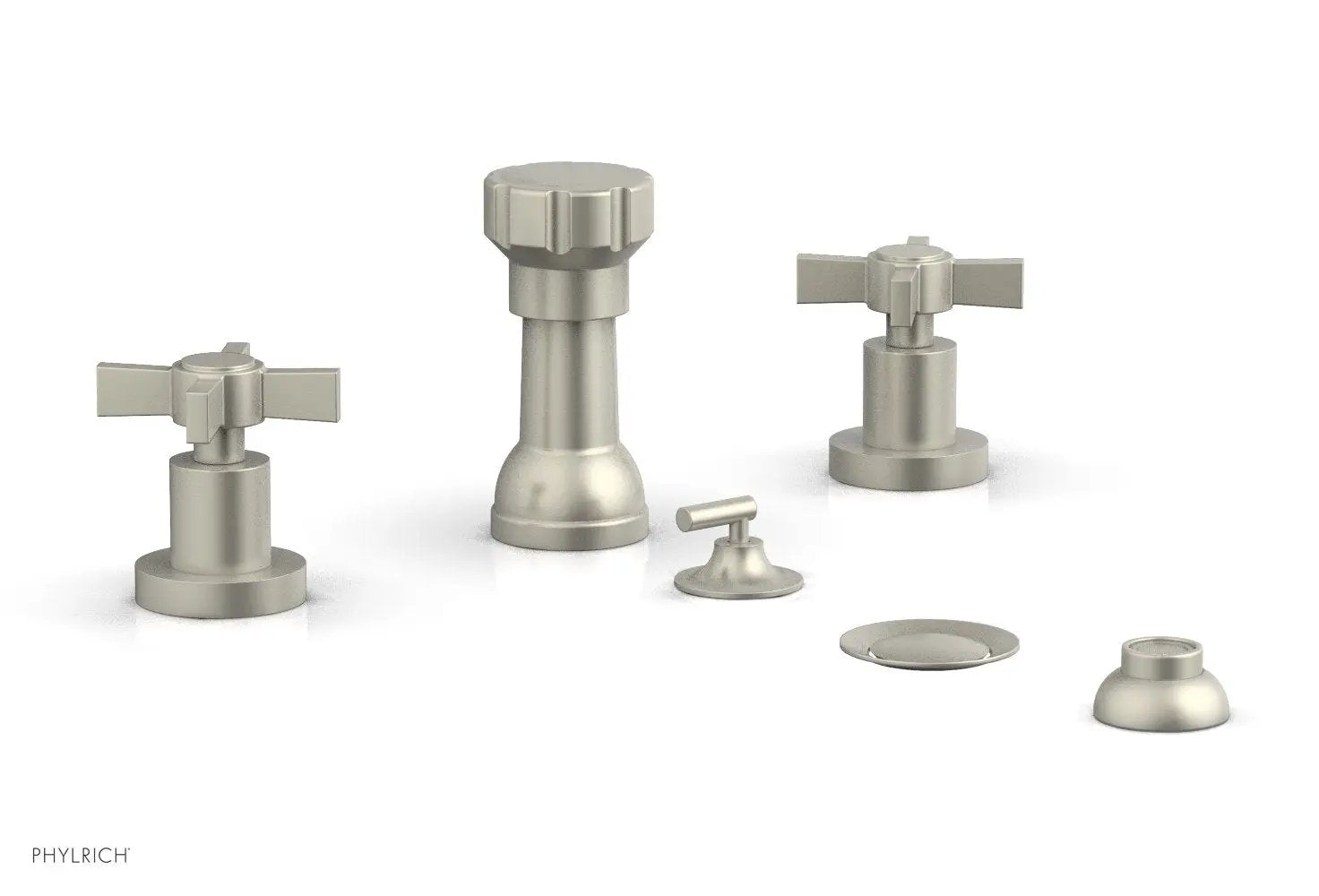 Phylrich BASIC Four Hole Bidet Set - Blade Cross Handles by Phylrich