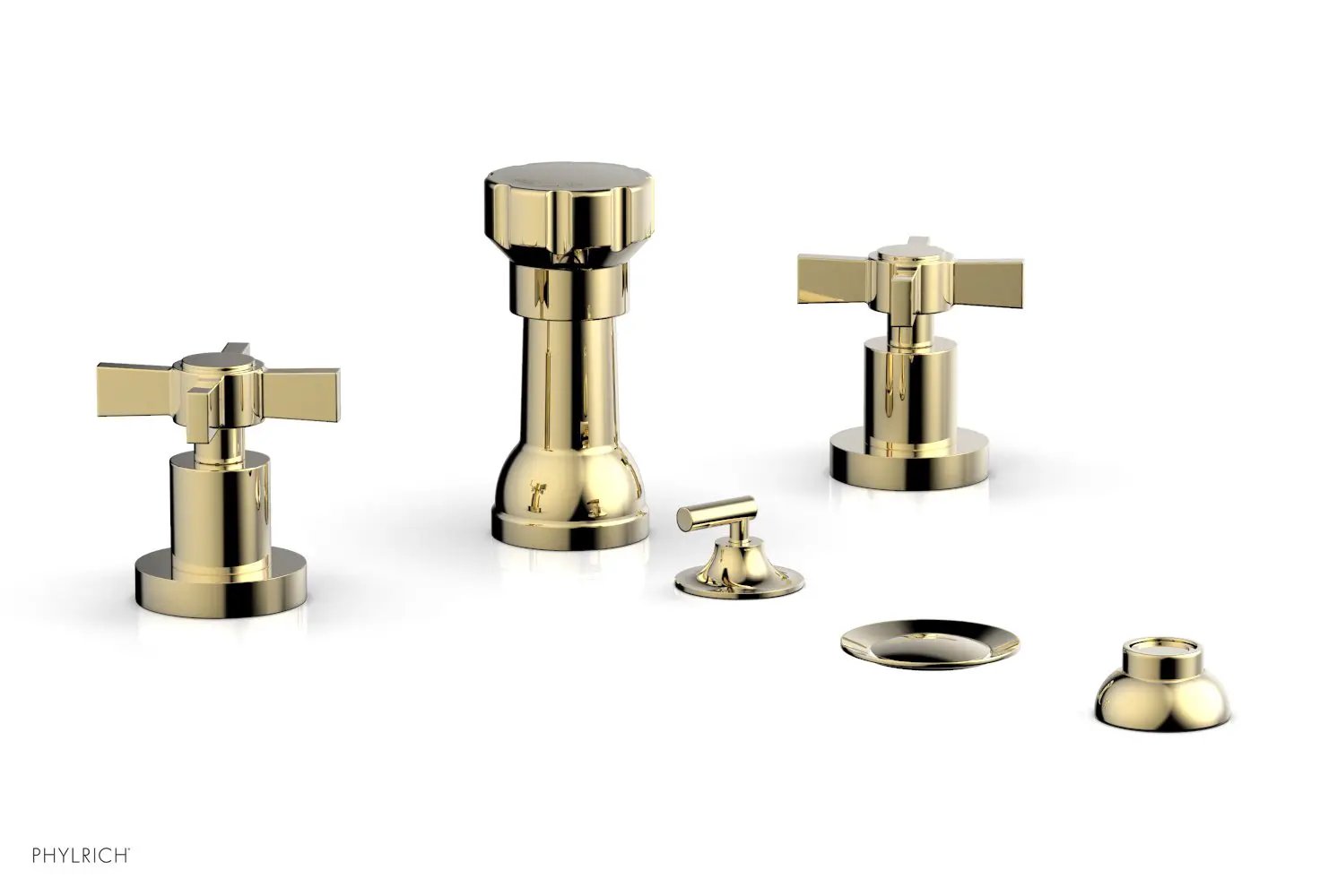 Phylrich BASIC Four Hole Bidet Set - Blade Cross Handles by Phylrich