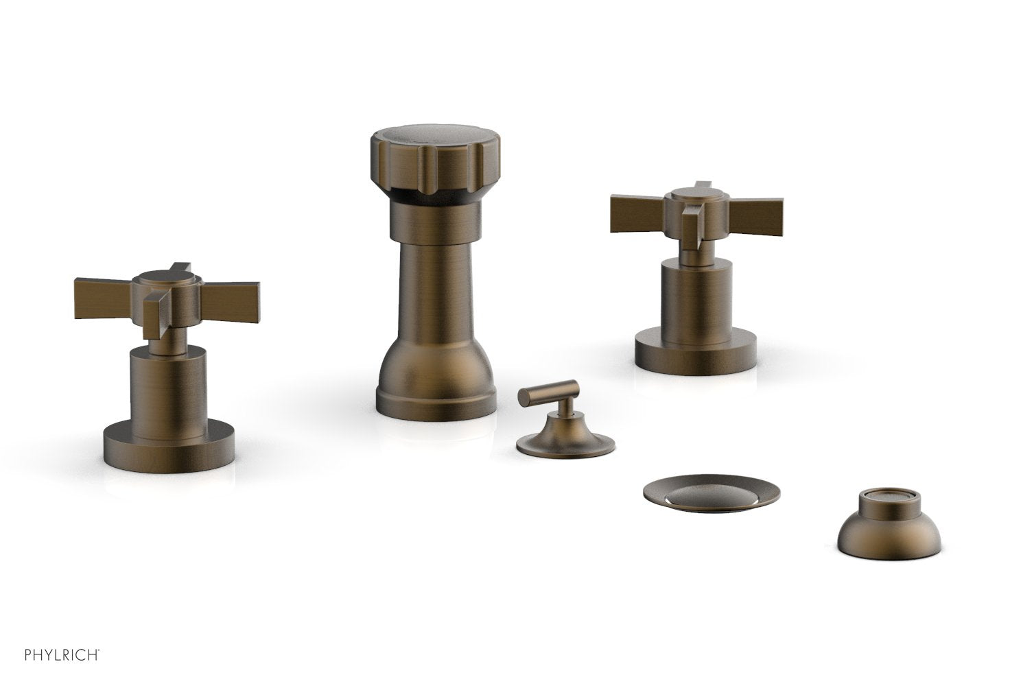 Phylrich BASIC Four Hole Bidet Set - Blade Cross Handles