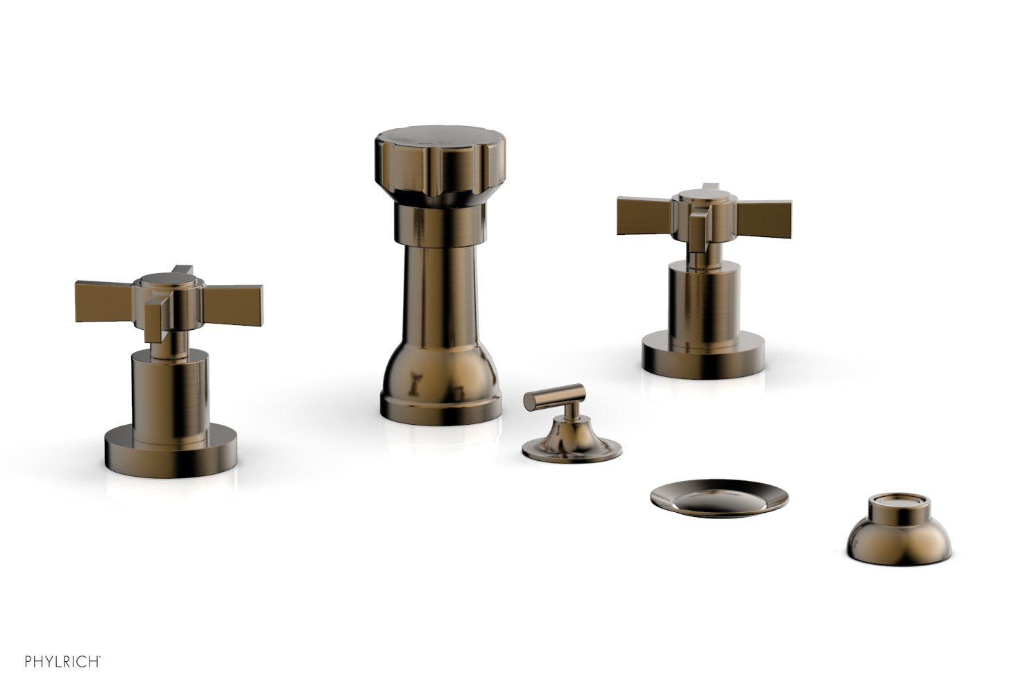 Phylrich BASIC Four Hole Bidet Set - Blade Cross Handles