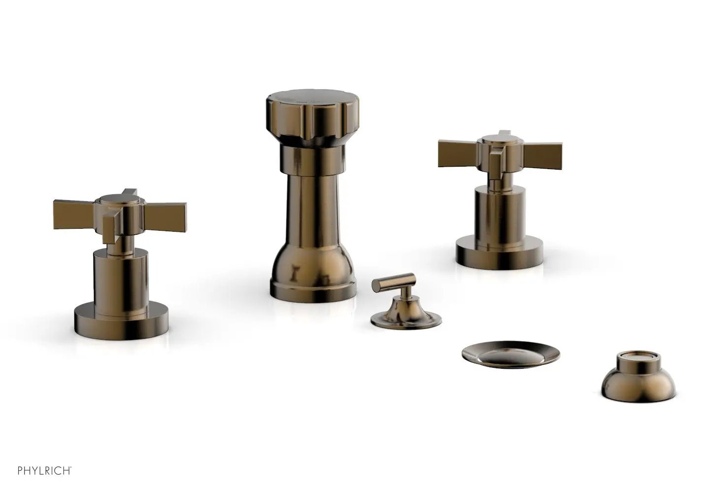 Phylrich BASIC Four Hole Bidet Set - Blade Cross Handles by Phylrich