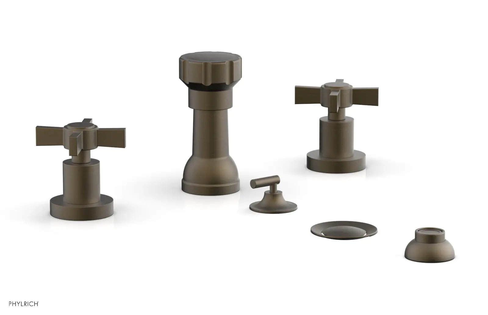 Phylrich BASIC Four Hole Bidet Set - Blade Cross Handles by Phylrich
