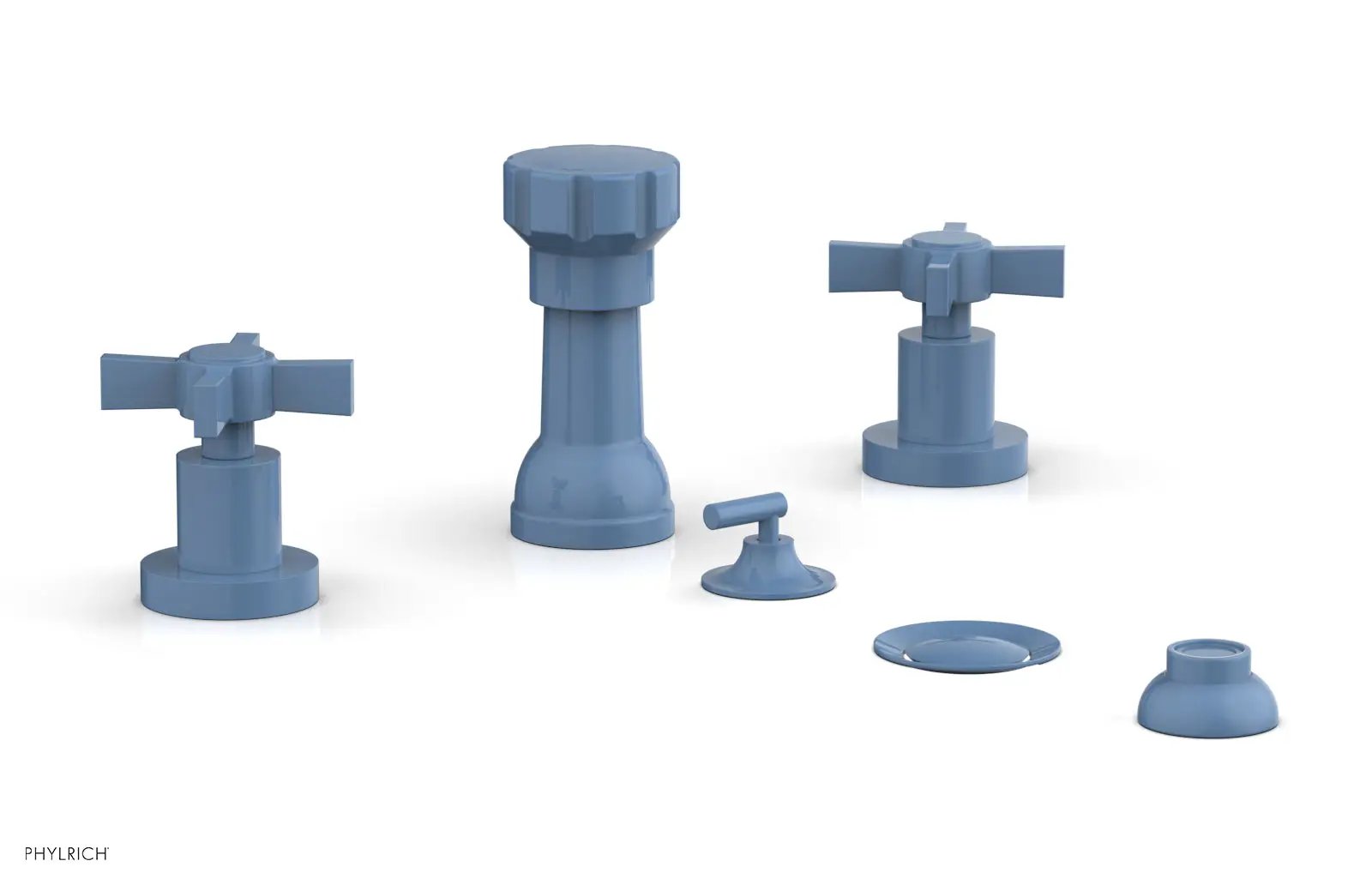 Phylrich BASIC Four Hole Bidet Set - Blade Cross Handles by Phylrich
