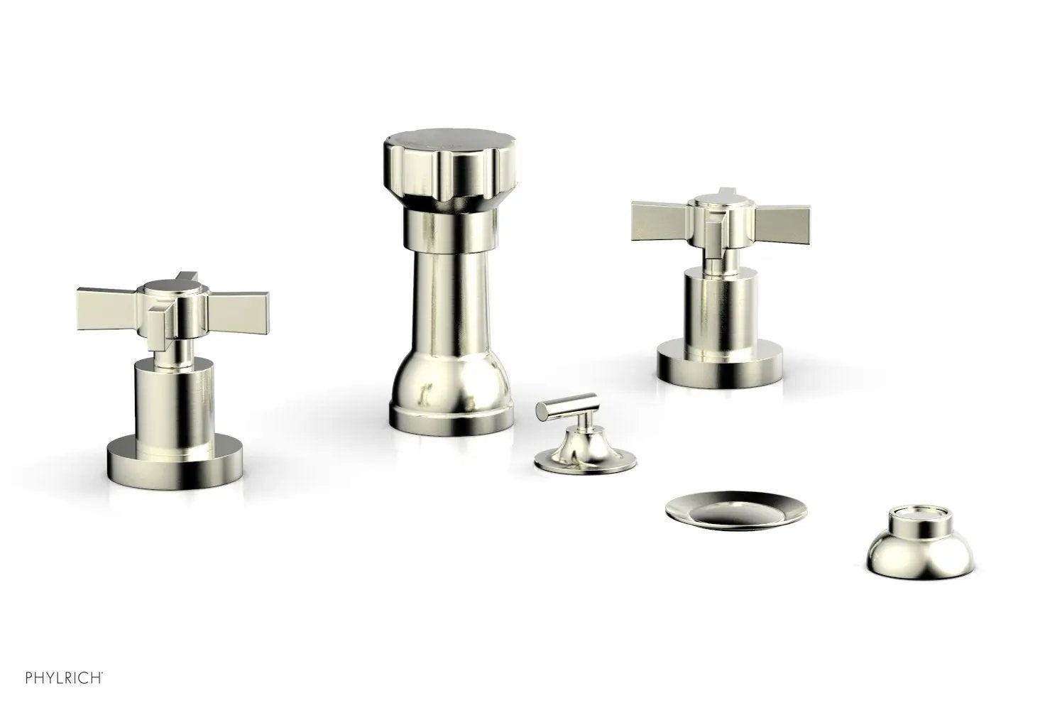 Phylrich BASIC Four Hole Bidet Set - Blade Cross Handles by Phylrich