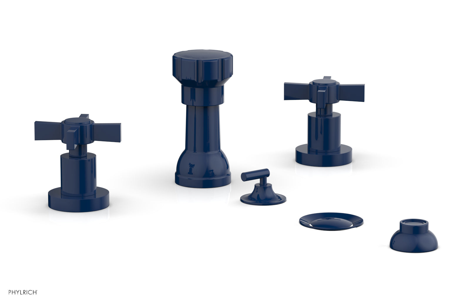 Phylrich BASIC Four Hole Bidet Set - Blade Cross Handles
