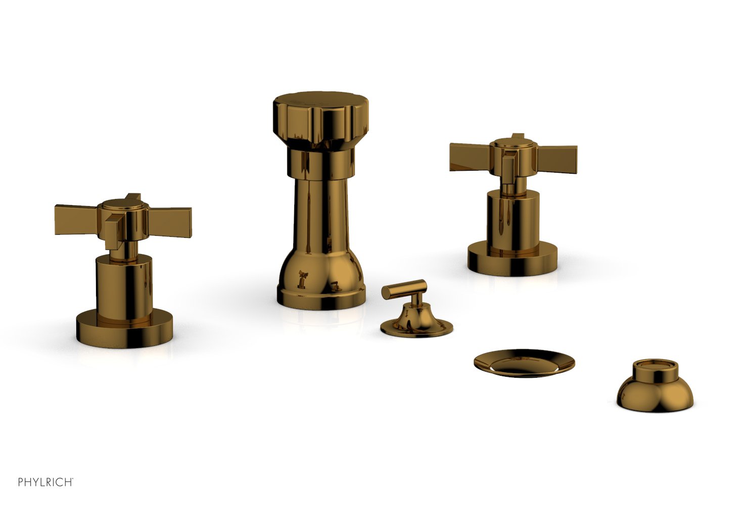 Phylrich BASIC Four Hole Bidet Set - Blade Cross Handles