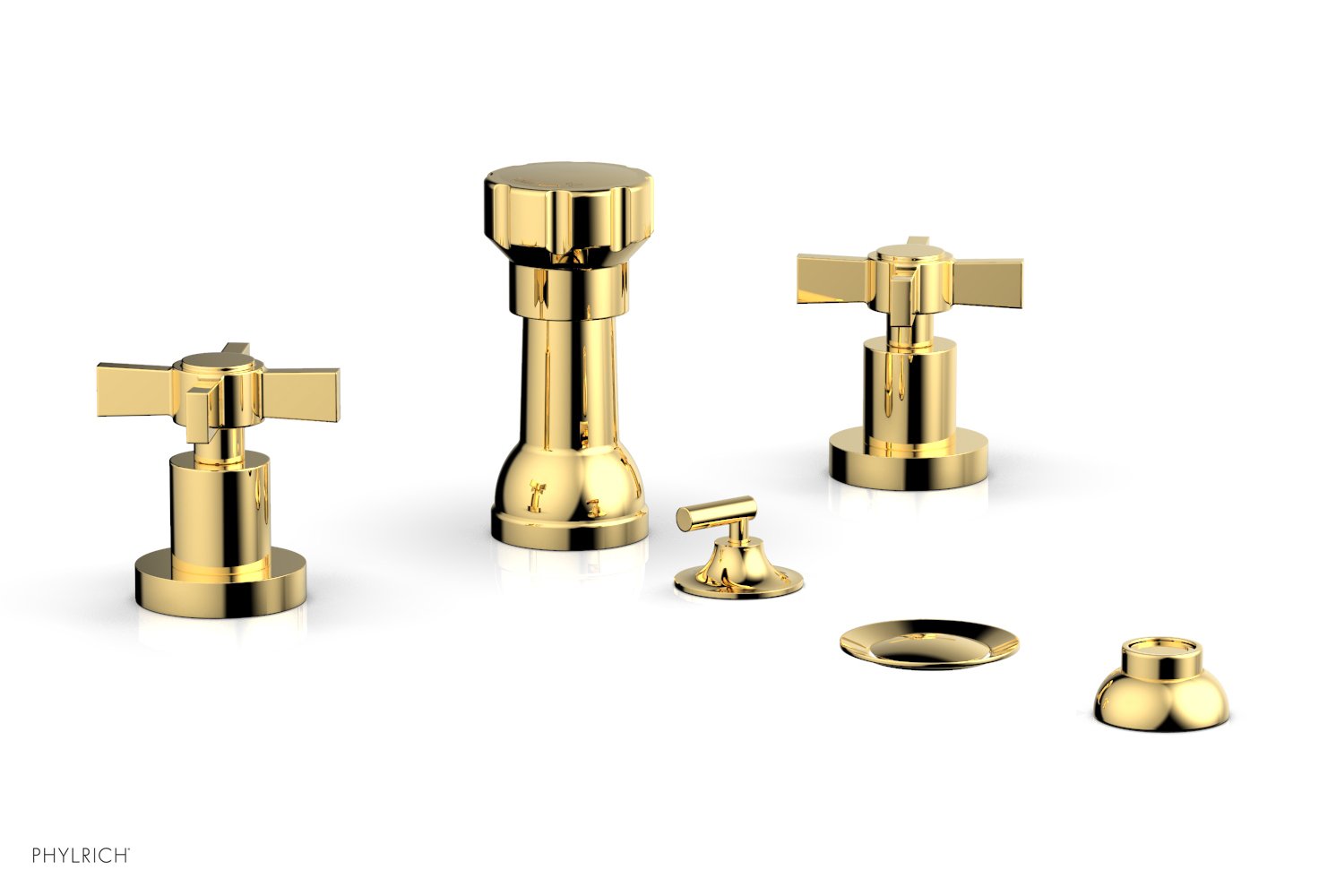 Phylrich BASIC Four Hole Bidet Set - Blade Cross Handles