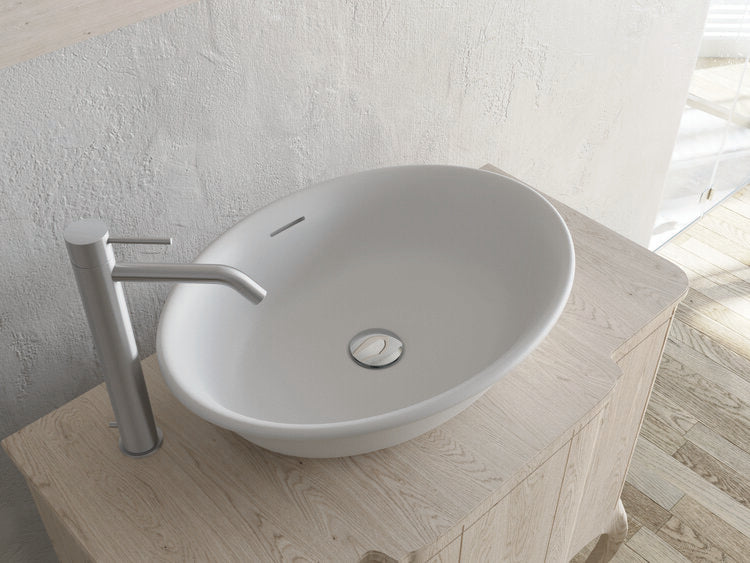 white vessel sink