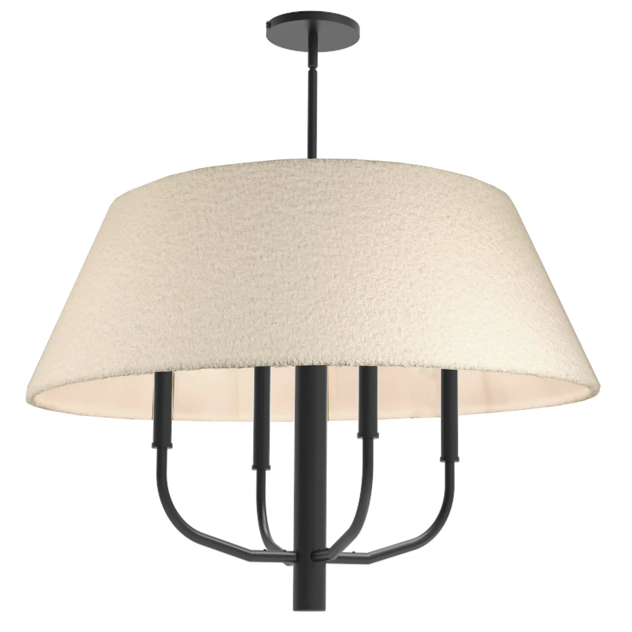 Dainolite 4 Light Incandescent Chandelier with Boucle Fabric Shade by Dainolite
