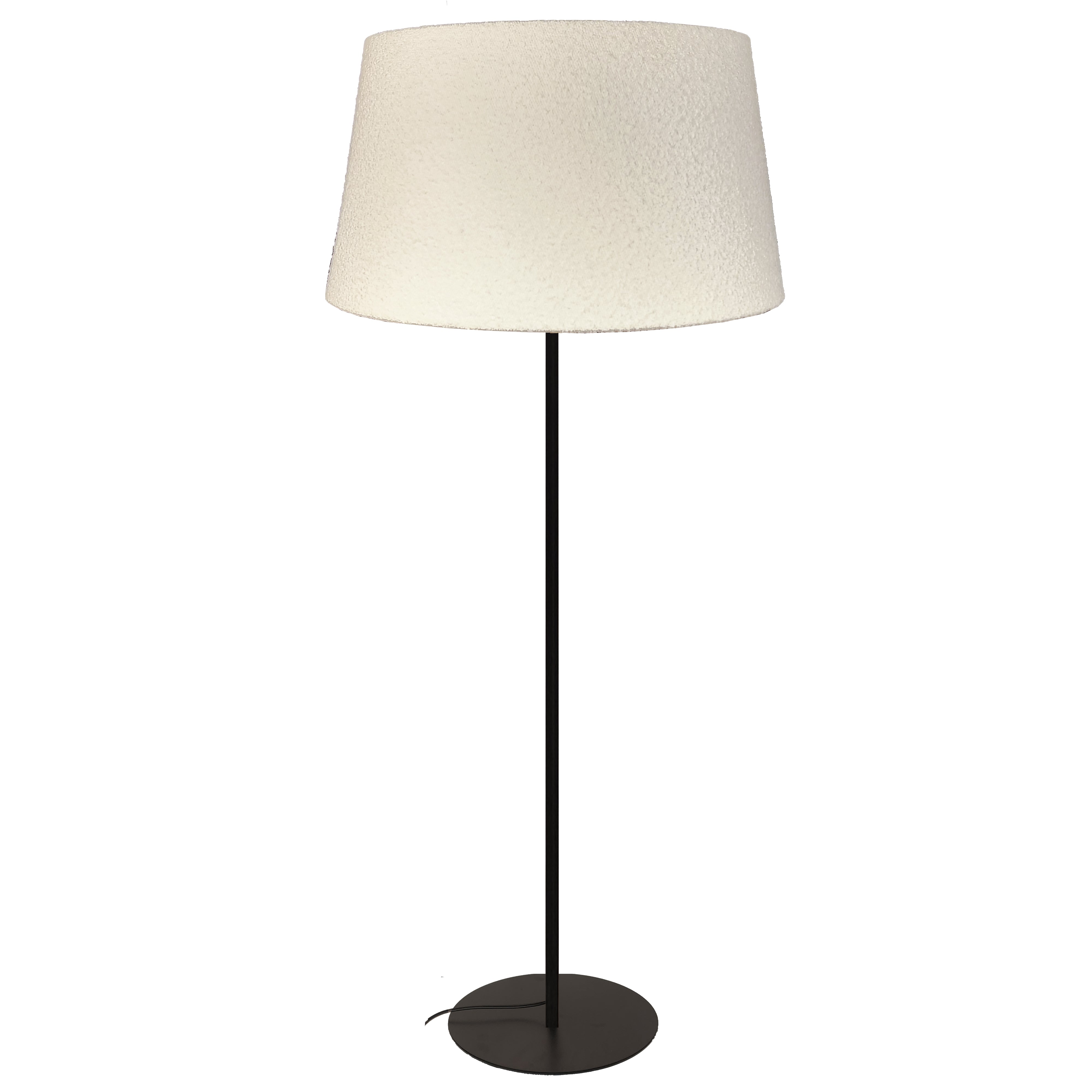 Dainolite 9 Light Incandescent Floor Lamp with White Boucle Fabric Shade